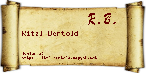 Ritzl Bertold névjegykártya